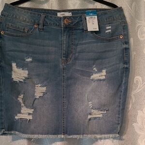 Rue21 Blue Distressed Denim Skirt